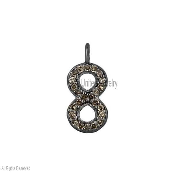 Sparkling Lucky Number 8 Pendant in 925 Sterling Silver
