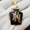 925 Sterling Silver Pave Diamond Dual Initial "K & N" Pendant