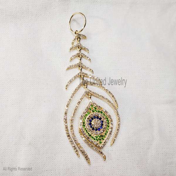 925 Silver sterling Gold Plated Silver Peacock Feather Pendant