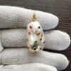 925 Silver Large Organic Mother of Pearl with Mixed Stones pendant.