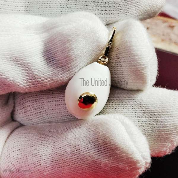 925 Silver Iced Out Bail Cowrie Shell Charm
