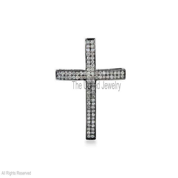 925 Sterling Silver Pave Diamond Cross Pendant – Christian Symbolism