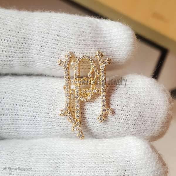 Interlocking Monogram "HP" Pendant - 925 Sterling Silver Gold Plated