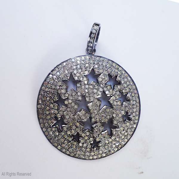 925 Sterling Silver Star Cut-Out Medallion Pendant
