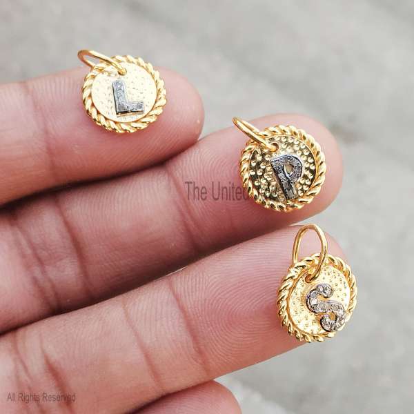 925 Sterling Silver Gold Plated Monogram