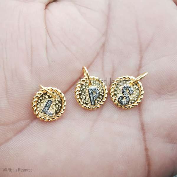 925 Sterling Silver Gold Plated Monogram