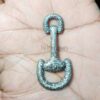 925 Sterling Silver Equestrian Horse Bit Pendant | Pave Diamond Horse Charm