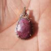 Natural Ruby Rose-Cut Teardrop Pendant - 925 Sterling Silver Artisan Charm