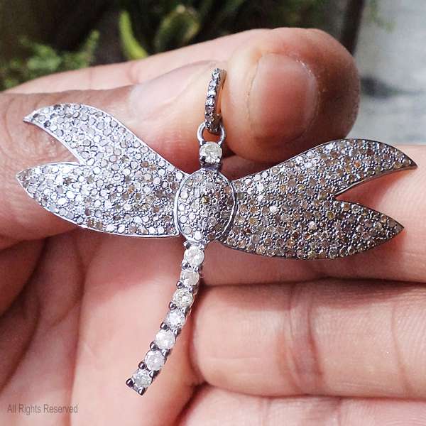925 Sterling Silver Dragonfly Statement Pendant