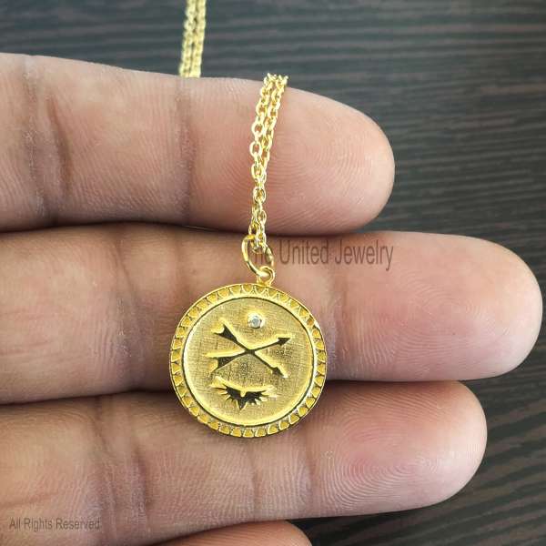 925 Sterling Silver Gold-Plated Coin Pendant