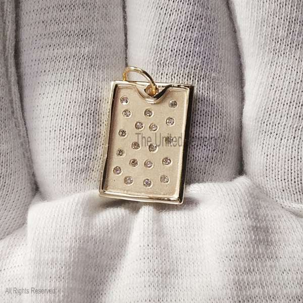 925 Sterling Silver Gold-Plated Rectangular Starry Pendant