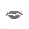 925 Sterling Silver Pave Diamond Lips Pendant Kiss Charm