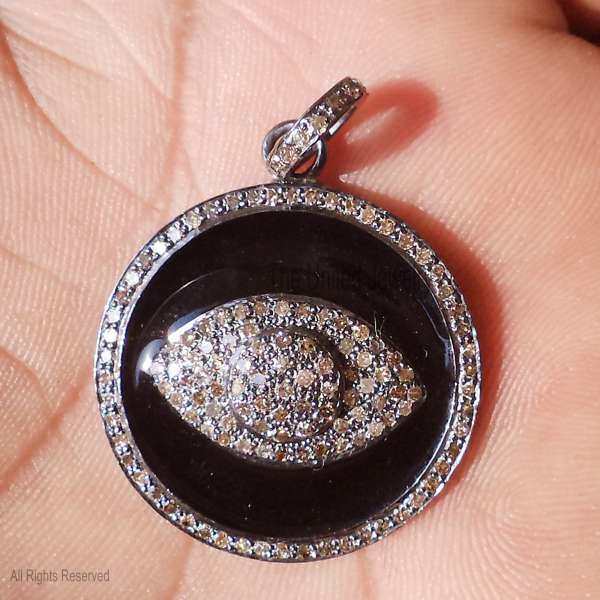 925 Sterling Silver Evil Eye Medallion