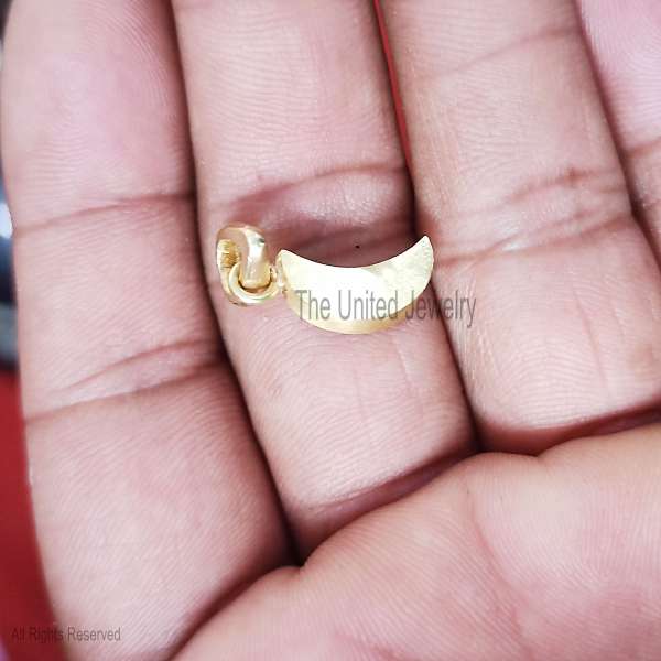 Gold Vermeil 925 Sterling Silver Crescent Moon Pendant