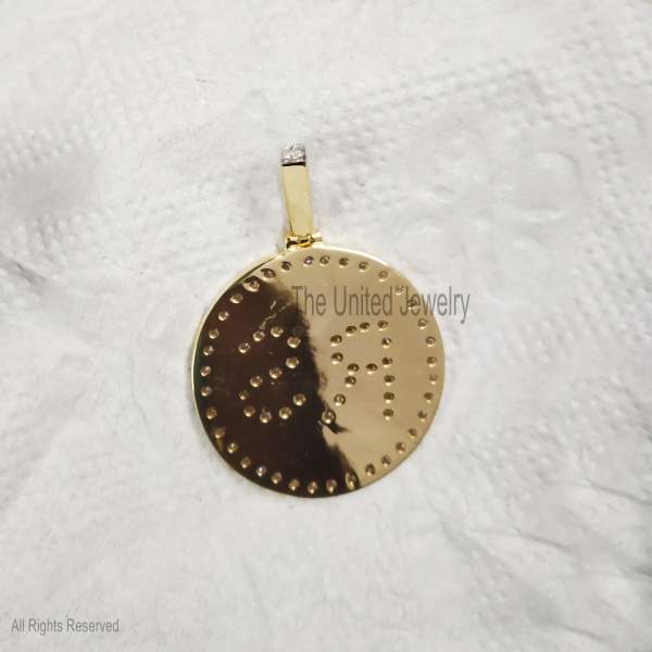 Gold Vermeil 925 Sterling Silver "RS" Initial Medallion