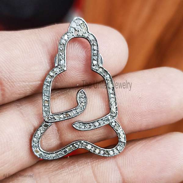 925 Sterling Silver Buddha Outline Pendant