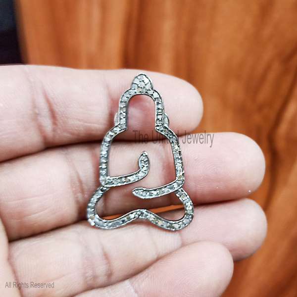 925 Sterling Silver Buddha Outline Pendant