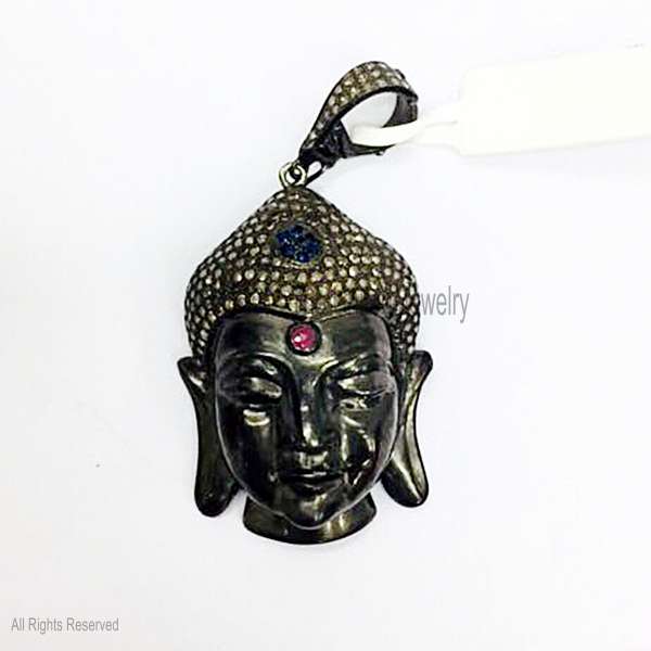 925 Sterling Silver Buddha Head Pendant