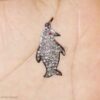 925 Sterling Silver Penguin Pendant with Ruby Eye & Pave Diamonds