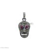 925 Sterling Silver Gothic Skull Pendant – Pave Diamond Statement Charm