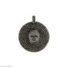 925 Sterling Silver Diamond Pavé Skull Disc Pendant