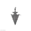 " 925 Sterling Silver Black & White Diamond Arrowhead Pendant"