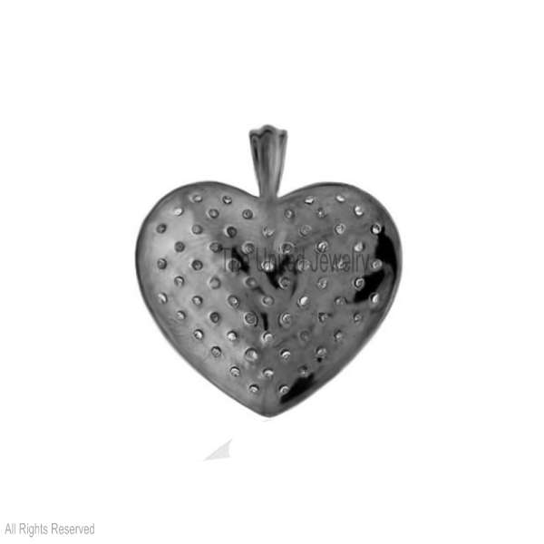 925 Sterling Silver Diamond Lattice Heart Pendant