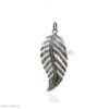 " 925 Sterling Silver Diamond Pavé Filigree Leaf Pendant"