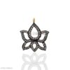 925 Sterling Silver Pave Diamond Lotus Flower Pendant