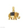 925 Sterling Silver Gold-Plated Pave Diamond Elephant Pendant