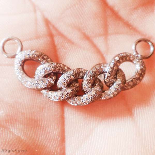 925 sterling silver, diamond cuban link, link connector, pave diamond, cuban chain charm, handmade jewelry, silver 925, urban chic, jewelry finding, curved link connector, diamond link, luxury jewelry DIY, silver link charm, hip hop jewelry style, unique silver connector