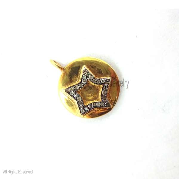 Sterling Silver Gold-Plated Star Medallion