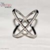 Chic Geometric 925 Sterling Silver X-Crossover Pavé Ring