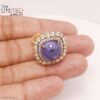 Antique Cushion Purple Tanzanite Double Halo Ring
