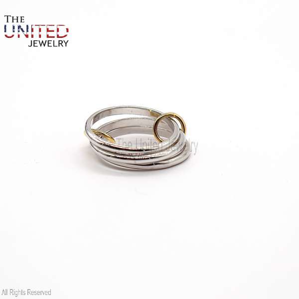 925 Sterling Silver Multi-Band Interlocking Ring
