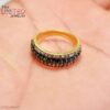 925 Sterling Silver Gold-Plated Multi-Row Pave Micro-Set Band Ring