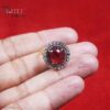 Natural Ruby Cabochon Statement Ring in 925 Sterling Silver