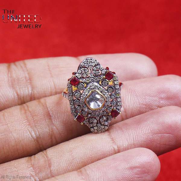 Natural Pear Tanzanite Statement Ring in 925 Sterling Silver