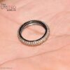 Elegant Blackened 925 Sterling Silver Full Eternity Pavé Band