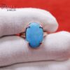 Minimalist 925 Sterling Silver Oval Turquoise Cabochon Solitaire Ring
