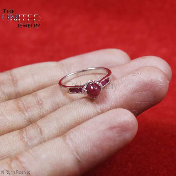 Natural Pink Coral 925 Sterling Silver Ring | Large Marquise Cabochon Statement Band