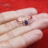 925 Sterling Silver Oval Blue Sapphire Split Shank Ring