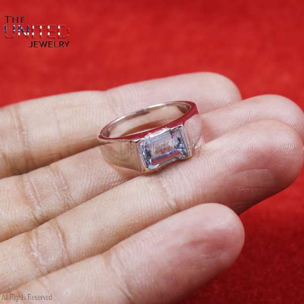 925 Sterling Silver Bold Aqua Statement Ring