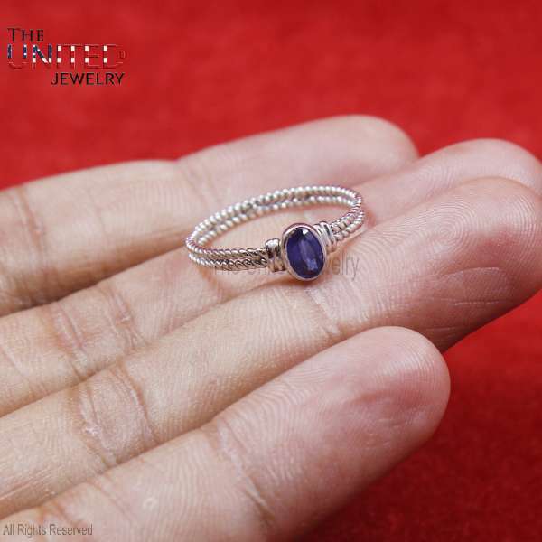925 Sterling Silver Sapphire Blue Everyday Ring