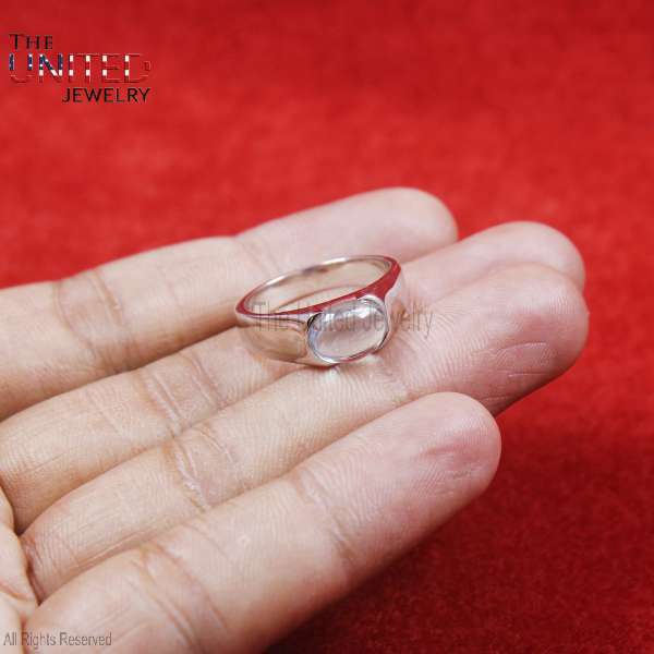 Bold Oval Clear Quartz 925 Sterling Silver Statement Ring