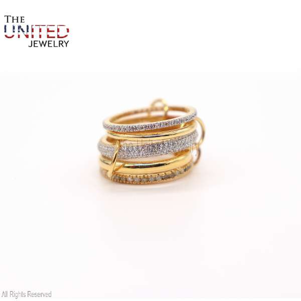 925 Sterling Silver Five-Finger Connected Link Ring