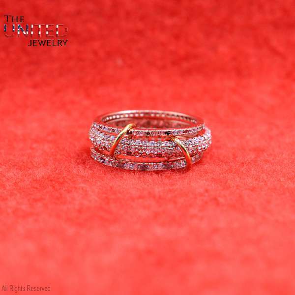 925 Sterling Silver Bold Triple-Layer Statement Ring