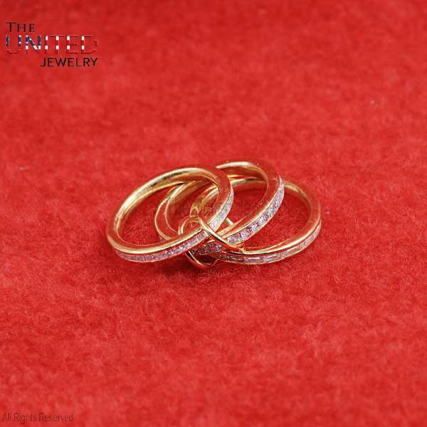 925 Sterling Silver Interlocking Three-Band Eternity Ring
