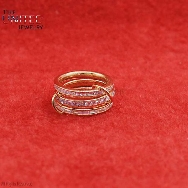 925 Sterling Silver Interlocking Three-Band Eternity Ring