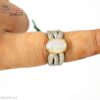White Opal & Diamond Accent 925 Sterling Silver Split Shank Ring